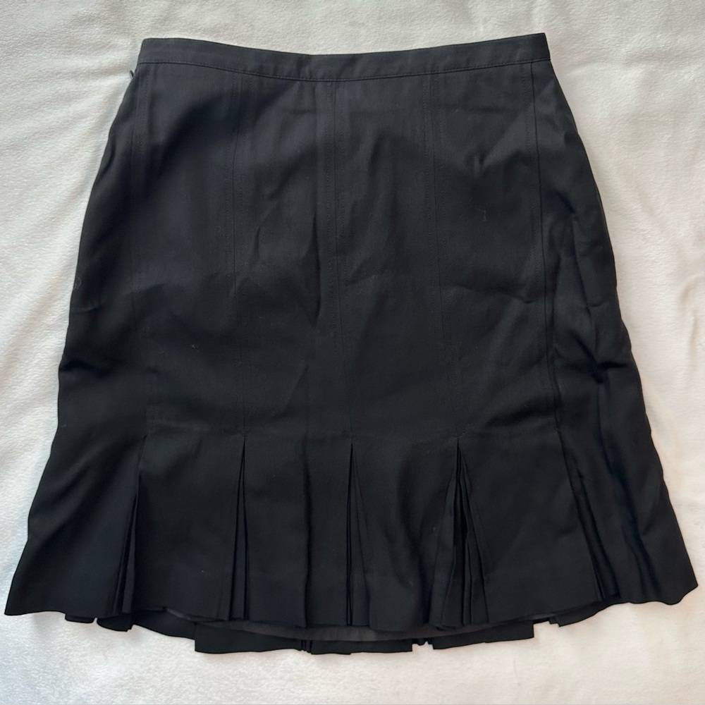 VICTOR VICTORIA SARTORIE RIUNITE Black Pleated Lined Silk Mini Skirt Sz 6 Italy